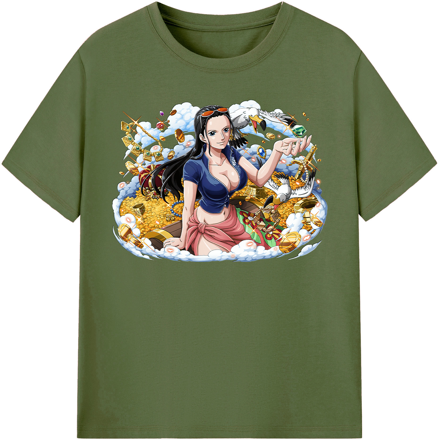 ワンピース ニコ・ロビン ONE PIECE Nico Robin 綿100％半袖Tシャツ（フロントプリント）